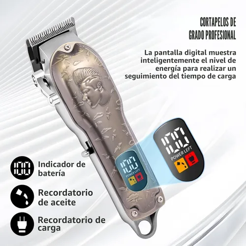 Miniatura 3 de Juego de cortapelos profesional, cortapelos para hombres, recortador de patillas en forma de T, afeitadora eléctrica, kit de salón de belleza