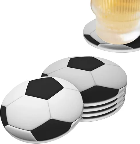 Miniatura 17 de Juego de 4 posavasos de pelota de tenis para bebidas, de cerámica absorbente, para mesa de café, barra de mesa de madera, 4 pulgadas O5