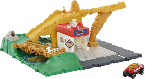 Matchbox Action Drivers - Juego con múltiples áreas de juego - Puertas y luces de trabajo - Coche a escala 1:64 - Se conecta a otros juegos - Regalo