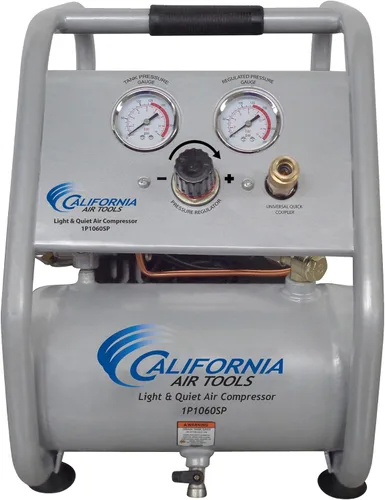 California Air Tools CAT-1P1060SP Compresor de aire portátil ligero y silencioso, Ultra silencioso, sin aceite, tanque de acero de 1 galón, 0.6 HP,