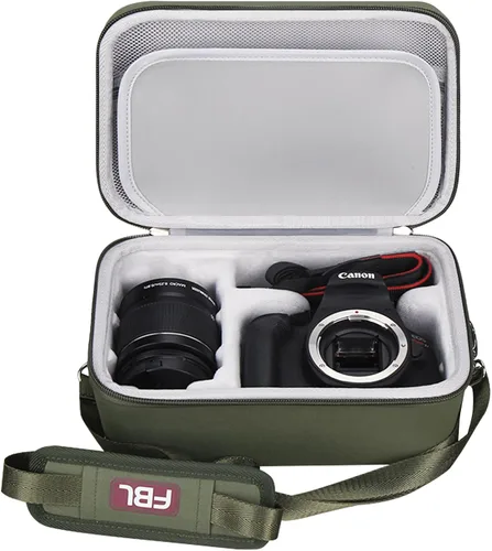 Miniatura 2 de FBLFOBELI Estuche de almacenamiento de viaje EVA para cámara Canon EOS Rebel T7 / T8i / T5 / R50 / R100 DSLR con lente de 18-55mm, bolsa