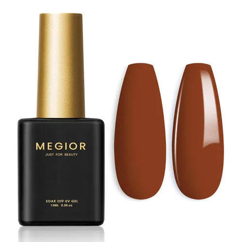 Miniatura 13 de MEGIOR Esmalte de uñas de gel azul de 0.5 onzas líquidas, color azul grisáceo, lámpara LED UV, esmalte de gel para manicura y pedicura