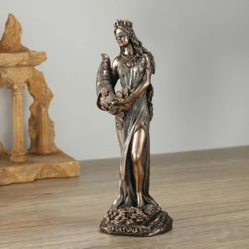 Miniatura 3 de Veronese Design Escultura de resina Fortuna, la diosa griega de la fortuna y la suerte, de 6 1/8 pulgadas, acabado en bronce fundido en frío