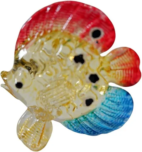 Miniatura 12 de 1shopforyou Figura de cristal soplado, figura de pez marino tropical, arte en miniatura, colección de vida marina, decoración de acuario, animal