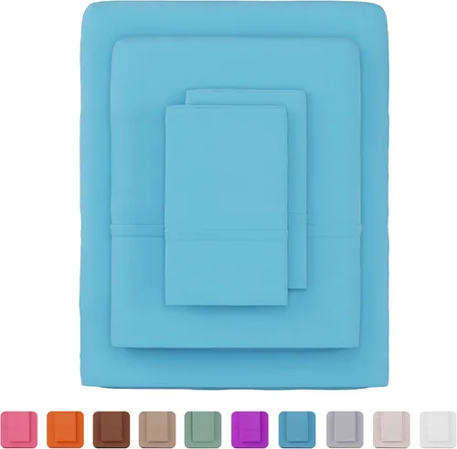 Miniatura 4 de Lavish Home - Juego de sábanas de microfibra cepillada, 3 piezas, sábanas bajeras y encimeras, 1 funda de almohada, resistente a las arrugas