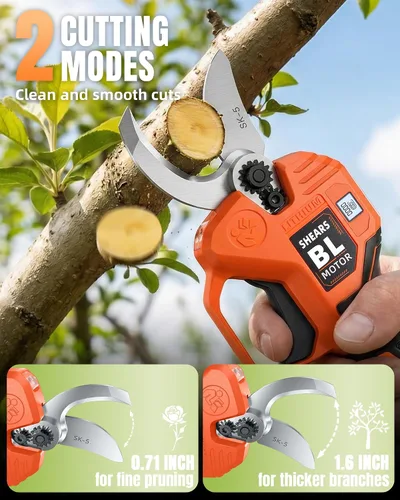 Miniatura 3 de Tijeras de Podar Eléctricas Inalámbricas, [Diámetro de Corte de 1.6''] Podadora Profesional con Batería, Tijeras de Jardín para Poda de Árboles