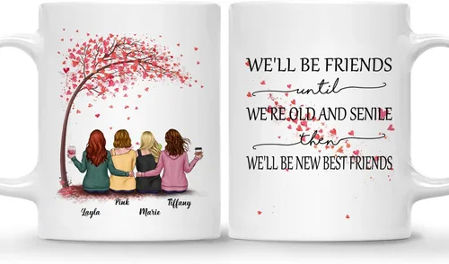 Miniatura 9 de Gossby - Taza de café personalizada para mujer, 2 unidades, con nombres personalizados Taza personalizada para dos mujeres, taza de café