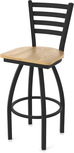 Miniatura 30 de 410 Jackie Taburete giratorio de 25 pulgadas con acabado antiarrugas negro y asiento de vinilo negro