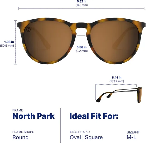Miniatura 65 de Blenders Eyewear North Park – Gafas de sol polarizadas – Forma clásica, marco de metal mixto – 100% protección UV – Para hombres y mujeres
