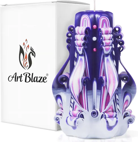 Miniatura 19 de Velas Talladas - Vela Decorativa Grande Hecha a Mano – Vela Espiral Linda de Quemado Largo para Mujeres – Vela de Mesa para Decoración del Hogar