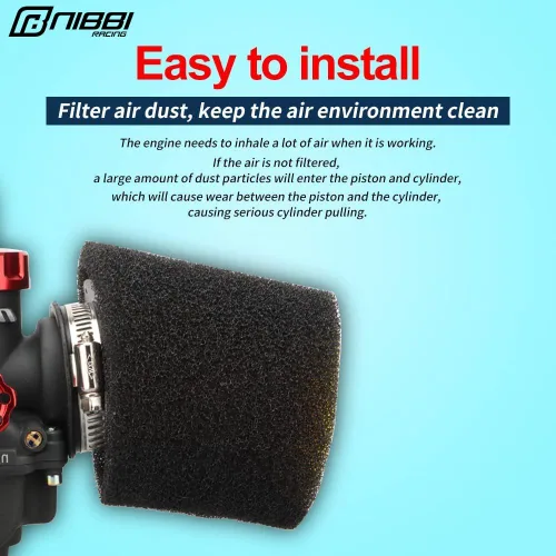 Miniatura 4 de Filtro de aire de espuma NIBBI, filtro de aire de alto rendimiento de 35 mm universal para motocicleta, limpiador de entrada para go kart, motoneta