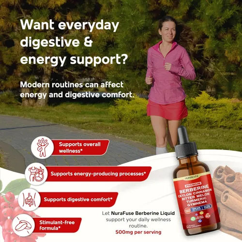 Miniatura 2 de Berberina orgánica, canela de Ceilán, melón amargo, cúrcuma, Gymnema gotas líquidas – 1500 mg por porción, ultra potente – 2 onzas líquidas