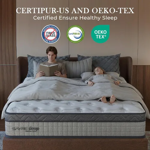 Miniatura 7 de SAYREE - Colchón Twin de espuma viscoelástica de 10 pulgadas en una caja, infusión de gel refrescante, certificado CertiPUR-US y Oeko-TEX, alivio