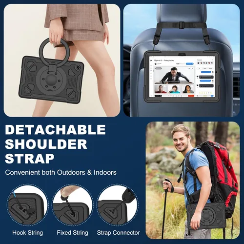 Miniatura 7 de Funda para Samsung Galaxy Tab A9+/ A9 Plus de 11 pulgadas 2023 con protector de pantalla con soporte giratorio de 360°, correa para el hombro, funda