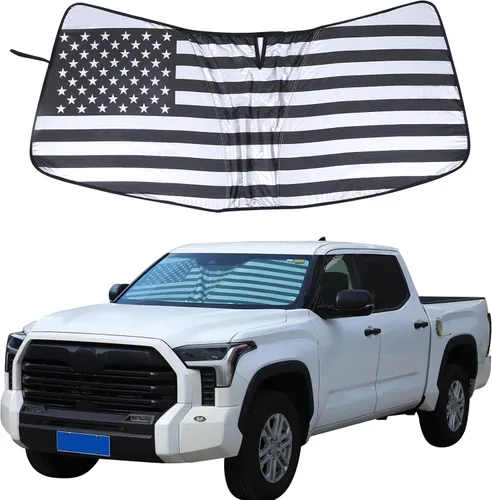 Miniatura 11 de Aunginsy Parasol para parabrisas delantero compatible con Toyota Tundra/Sequoia 2022-2024, parasol plegable reflectante para rayos UV y protección
