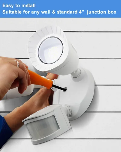Miniatura 5 de UFOND Luces LED de seguridad para exteriores, luz con sensor de movimiento, 2400 lúmenes, reflectores de aluminio, impermeable, ángulo ajustable