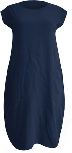 Miniatura 2 de SERYU Vestido largo holgado de lino liso para mujer con bolsillos y bolsillos