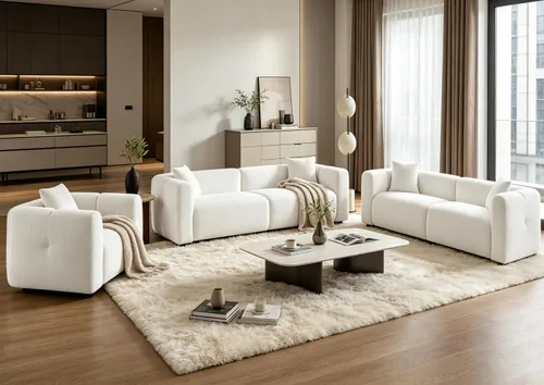 Miniatura 16 de VANOMi Juego de sofá modular seccional extragrande en forma de nube con sofá de 95" y sillones de 42" para sala de estar, juego de muebles tapizados