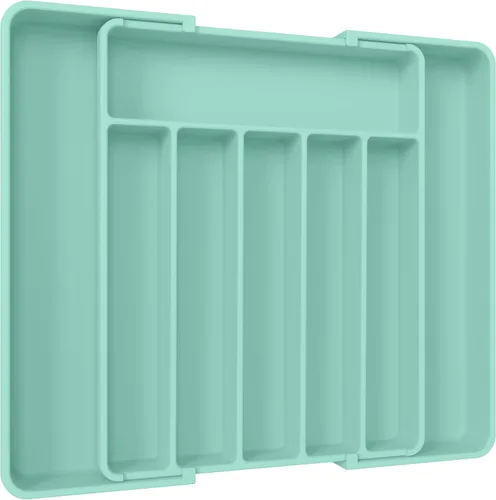 Miniatura 18 de Aujen Organizador de cubiertos – Organizador de cajones de cocina expandible, organizador de utensilios ajustable, bandeja de cubiertos