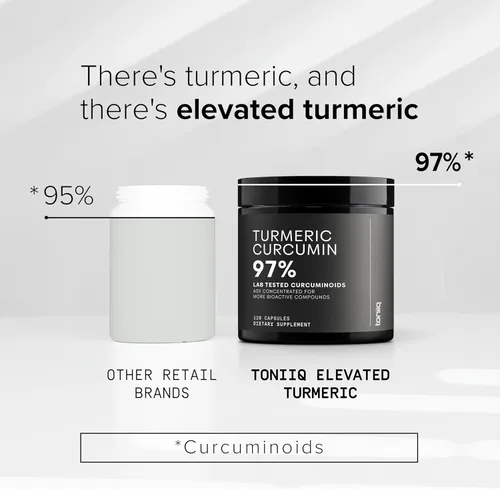 Miniatura 3 de Curcumina de cúrcuma - Extracto 60:1 de ultra alta potencia con 97% de curcuminoides - 1200 mg por porción - Pimienta negra y aceite MCT para una