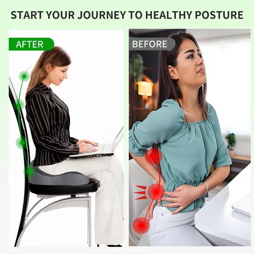 Miniatura 2 de Cojín de espuma viscoelástica para silla de oficina, camión, conductor, camión, cojín ergonómico para asiento de conductor con soporte lumbar