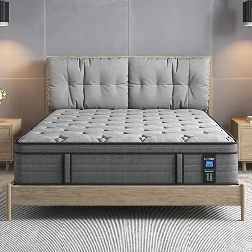 Miniatura 11 de Colchón firme King híbrido de 12 pulgadas con soporte lumbar extra para aliviar el dolor de espalda, sueño fresco, soporte de bordes, resorte firme