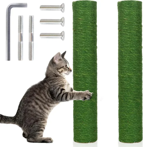 Miniatura 18 de PowerKing Poste Rascador de Repuesto de Sisal Natural, 4 Piezas de Repuestos de Poste Rascador para Gatos M8 para Reacondicionamiento, Blanco