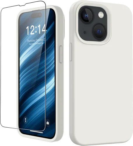 Miniatura 30 de bemal Funda para iPhone 14 Pro con protector de pantalla, silicona líquida de ajuste delgado, forro de microfibra suave, diseñada para mujeres