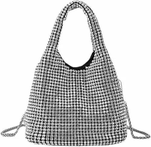 Bolso de mano con diamantes de imitación para mujer, bolso de mano de noche para mujer, fiesta, graduación, cóctel, boda