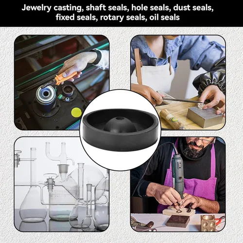 Miniatura 4 de HERCHR Base de goma para bebedero de joyería, anillo de fundición de cera perdida, anillo de árbol, estilo C, suministros de cera de fundición