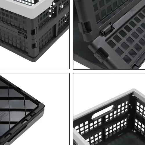 Miniatura 7 de Cajones de almacenamiento plegables de 16 litros/cesta de almacenamiento apilable, juego de 2