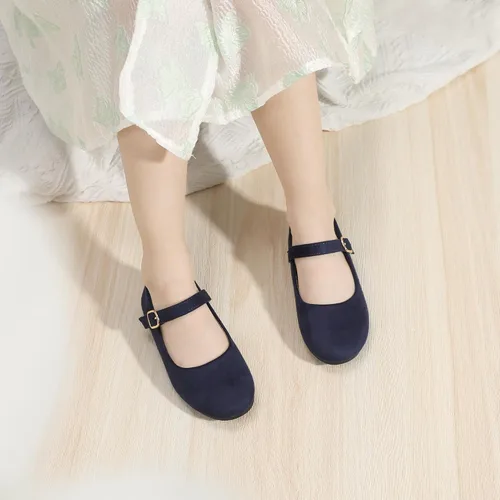 Miniatura 2 de PANDANINJIA Zapatos de vestir para niñas con diseño de flores y perlas, zapatos planos Adela para boda, fiesta, escuela, para niños pequeños