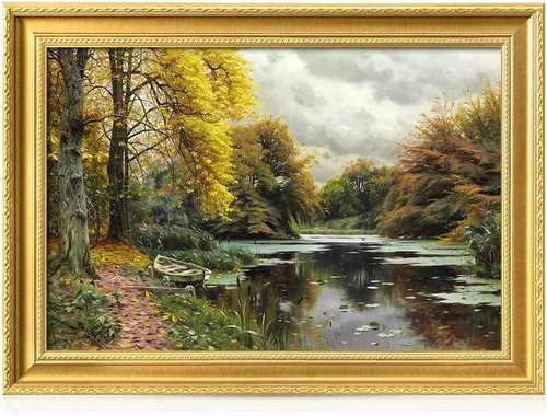 Miniatura 53 de DECORARTS - Impresiones de Giclee de Lirios de Agua de Claude Monet, Arte de Pared Enmarcado con Marco de Madera Maciza, Decoración de Jardín