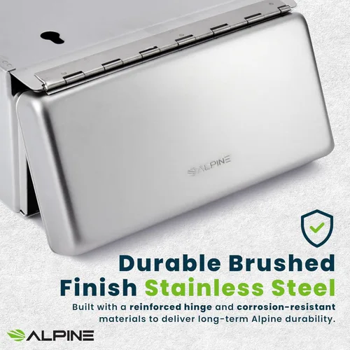 Miniatura 3 de Receptáculo para toallas sanitarias Alpine – Soporte para tampones montado en la pared para baño proporciona un baño limpio y sin olores