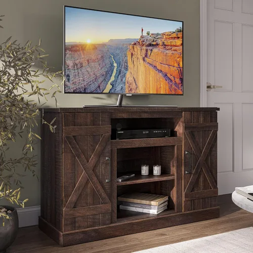 Miniatura 10 de BELLEZE Soporte de TV de 47 pulgadas con calentador eléctrico de chimenea de 18 pulgadas y consola de centro de entretenimiento multimedia para TV