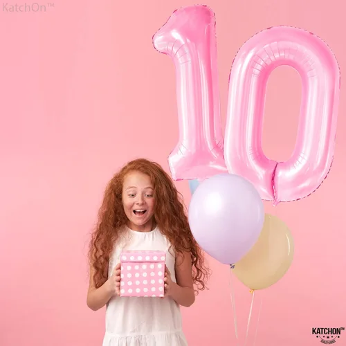 Miniatura 7 de KatchOn, Globo Enorme de 40 Pulgadas Rosa Claro Número 0 - Globos Rosas Globo Cero, Decoraciones de Fiesta Rosa Claro Decoraciones de Cumpleaños