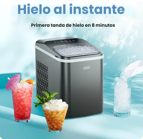 Miniatura 3 de Iceman - Máquina compacta de hielo en forma de guijarro, máquina de hielo en pepitas para encimera que produce hielo masticable en 8 minutos