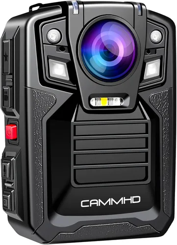 Cámara corporal CAMMHD V8-1TB 4K con grabación de audio y video, cámara corporal 2160P, dos baterías de 4400mAh, funciona 14H, grabadora de video