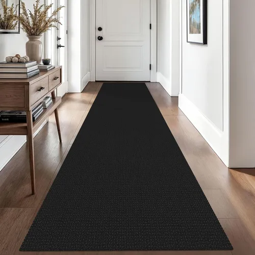 Miniatura 65 de EARTHALL Alfombra de pasillo 3x14 pies, alfombras lavables extra largas para pasillos, tejidas, antideslizante, alfombra trenzada para entrada