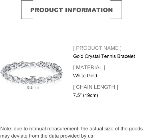 Miniatura 2 de Pulsera de tenis de cristal de oro de 14 quilates para mujer, diseño de hojas delicadas, bisel con bisel y ajuste de cristal natural, regalo
