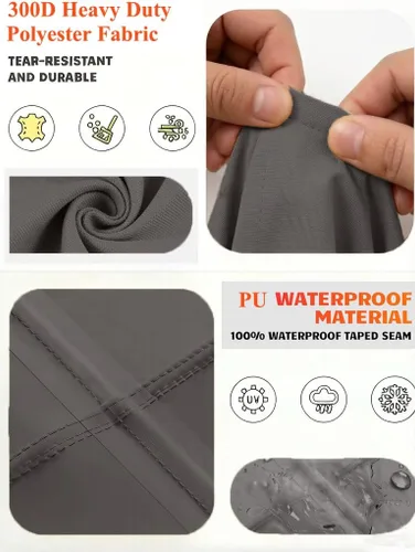 Miniatura 4 de Fundas impermeables para muebles de patio, resistentes a la decoloración, fundas para sofá biplaza de patio de 2 plazas, 60 pulgadas de ancho x 34