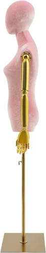Miniatura 2 de Maniquí femenino, torso de vestido femenino con base y altura ajustable, torso de maniquí para ropa, vestido, exhibición de joyas (rosa, alto)