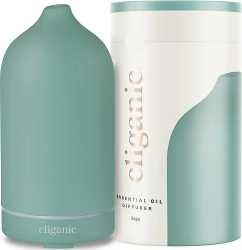 Miniatura 9 de Cliganic Difusor de cerámica (negro), 3.4 fl oz ultrasónico para aceites esenciales aromaterapia, hogar y oficina