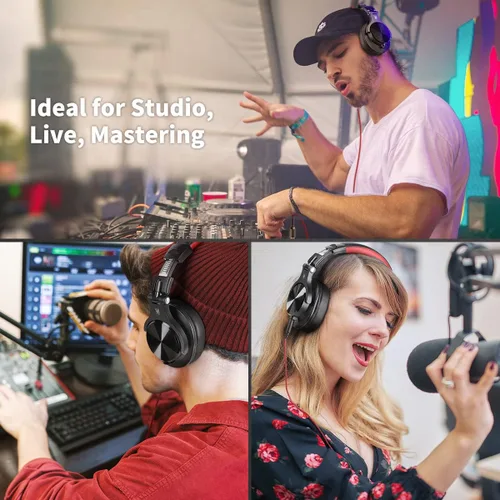 Miniatura 6 de OneOdio A71 - Auriculares de diadema con cable para estudio de grabación de alta resolución, con SharePort, auriculares plegables para Rojo