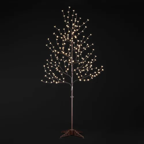 LIGHTSHARE Árbol de Flor de Cerezo Iluminado con LED de 6.5 pies, 208L, blanco cálido, para decorar el jardín del hogar, primavera, verano, boda,