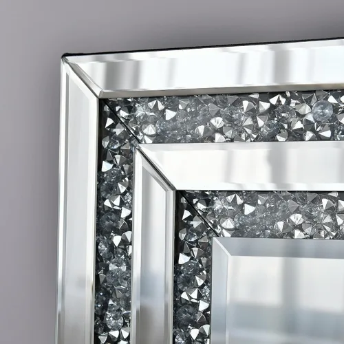 Miniatura 5 de KOHROS Crush Diamond Espejo de baño de 36 x 24 pulgadas, espejos de cristal para decoración de pared, espejo de pared rectangular para baño, entrada