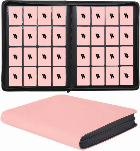 Miniatura 18 de Carpeta para tarjetas de 16 bolsillos, más de 1000 carpetas de tarjetas coleccionables con cremallera de alta calidad, álbum de bolsillo de doble