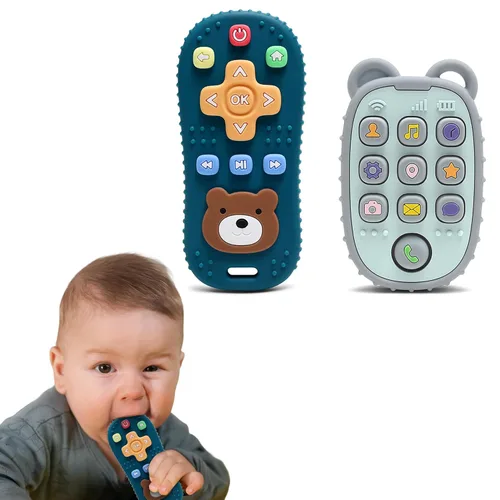 Miniatura 4 de HippoBaby Mordedor de mano de conejo, paquete de 2 – Juguetes de dentición de silicona para bebés, niños pequeños y recién nacidos – 100% grado
