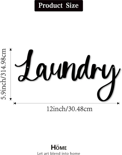 Miniatura 4 de Letrero de metal para lavandería, decoración de pared, moderno, 12 x 5.9 pulgadas