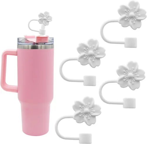 Miniatura 11 de Tapa con pajita para vaso Stanley, tapa de pajita de silicona de 10 mm 0.4 pulgadas, tapas reutilizables para pajitas, cubiertas de punta de pajita